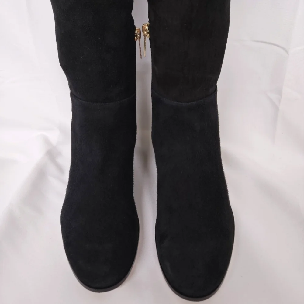 Jimmy Choo London Myren Over The Knee Boots In Black Stretch Suede Sz 6.5 / 36.5